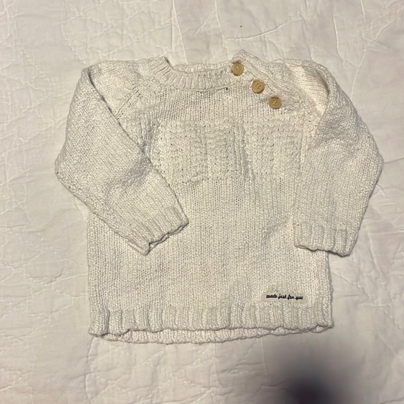 Zara Other - Zara boys white cotton knit sweater size 12/18 months